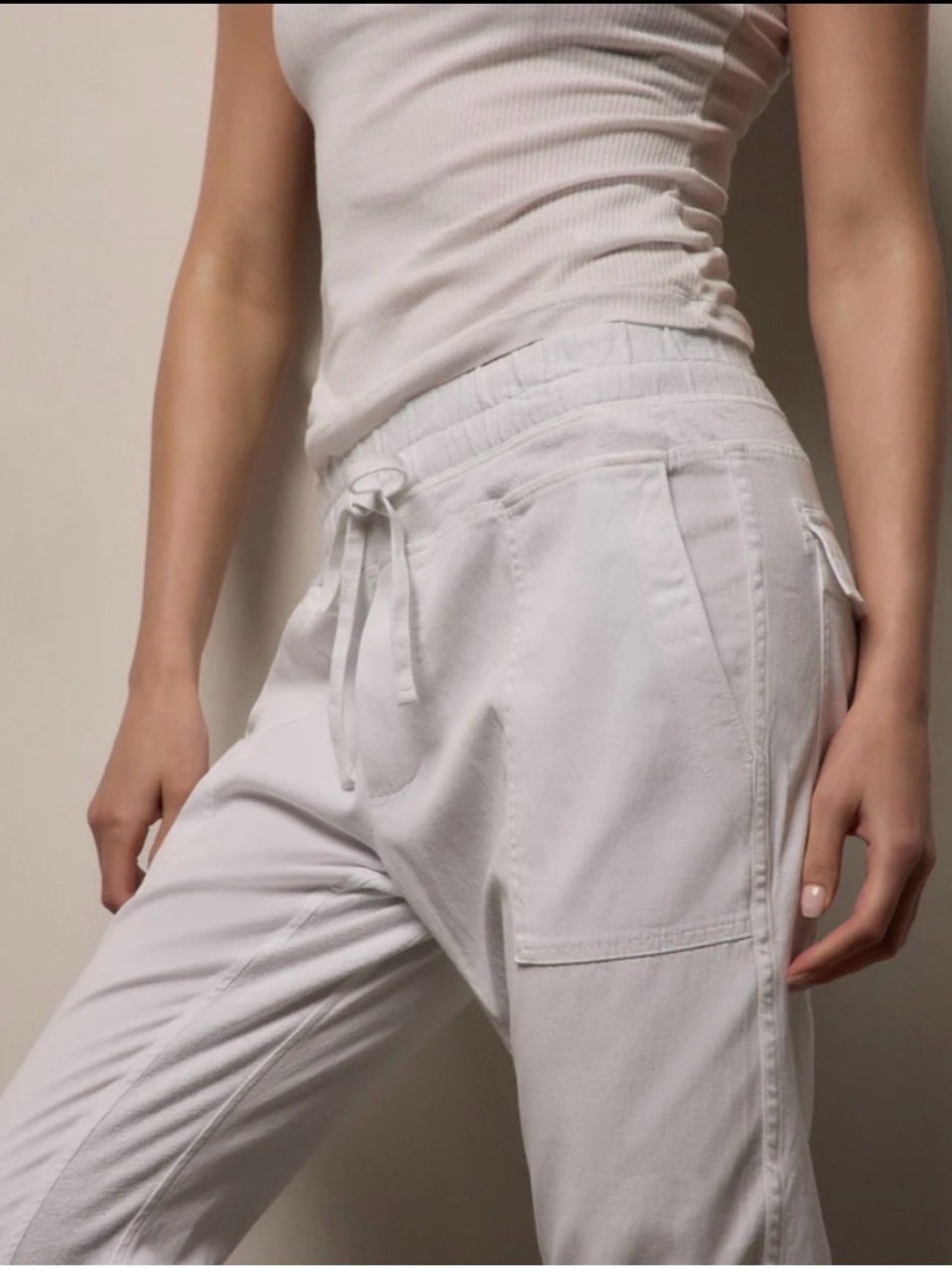 James Perse Mixed Media Jogger Pants in Light Beige women 0 - Picture 2 of 13